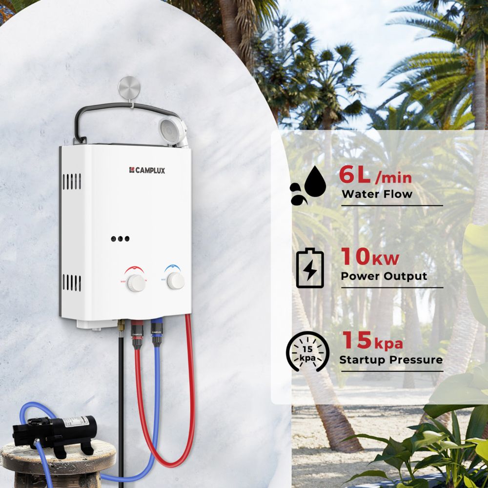 5L Portable Outdoor Tankless Water Heater Gas Instant Camping and Off-Grid