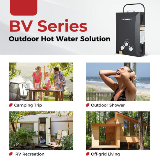 8 Liter Black Portable Water Heater