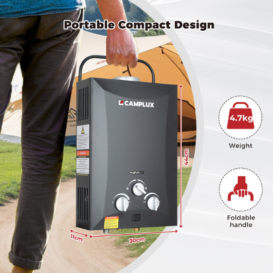 8 Liter Black Portable Water Heater