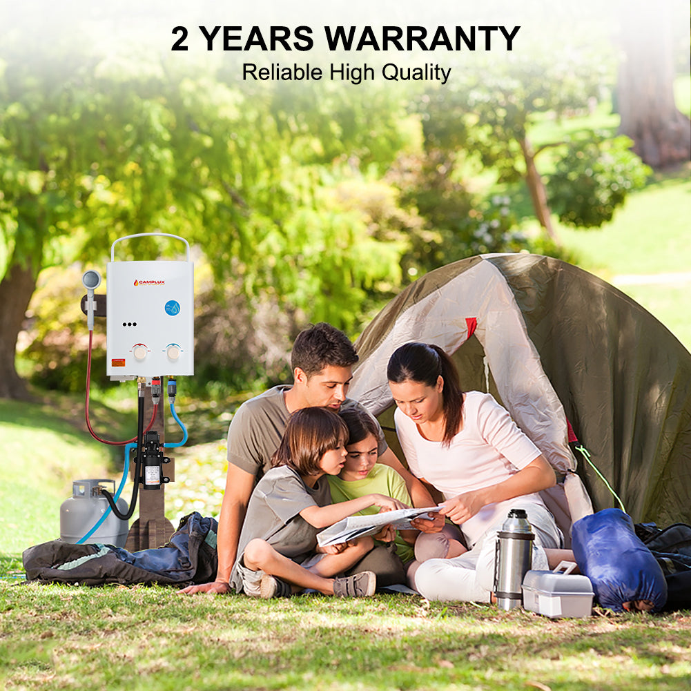Camplux Complete Hot Water System 5L, Off Grid Tankless Water Heater & 4.3L Pump Pack