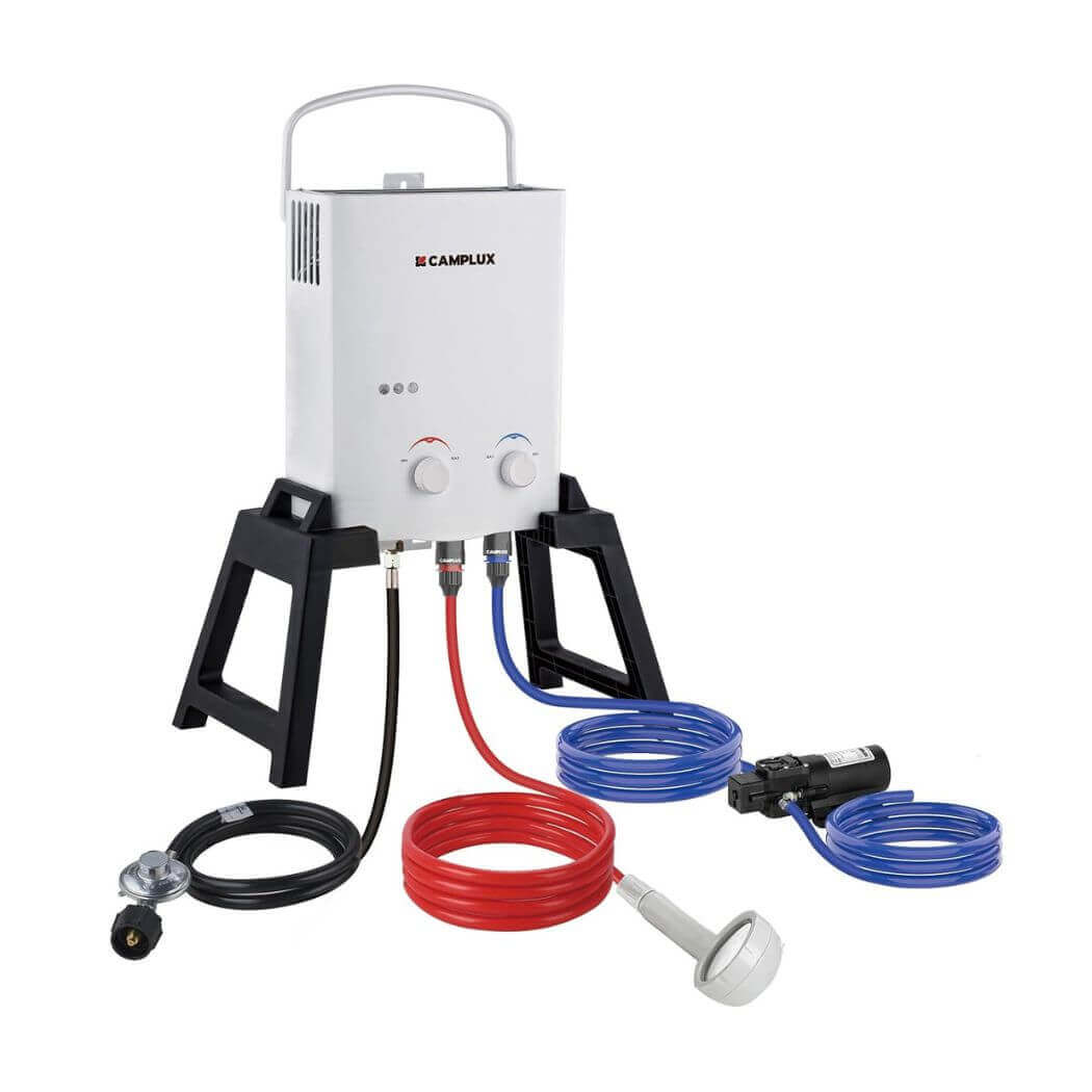 Camplux 6L Portable Water Heater w/ Stand & Pump Pack