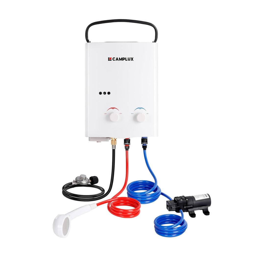 Camplux Propane Off-Grid Portable Water Heater for RV, Trailer & Camper - White