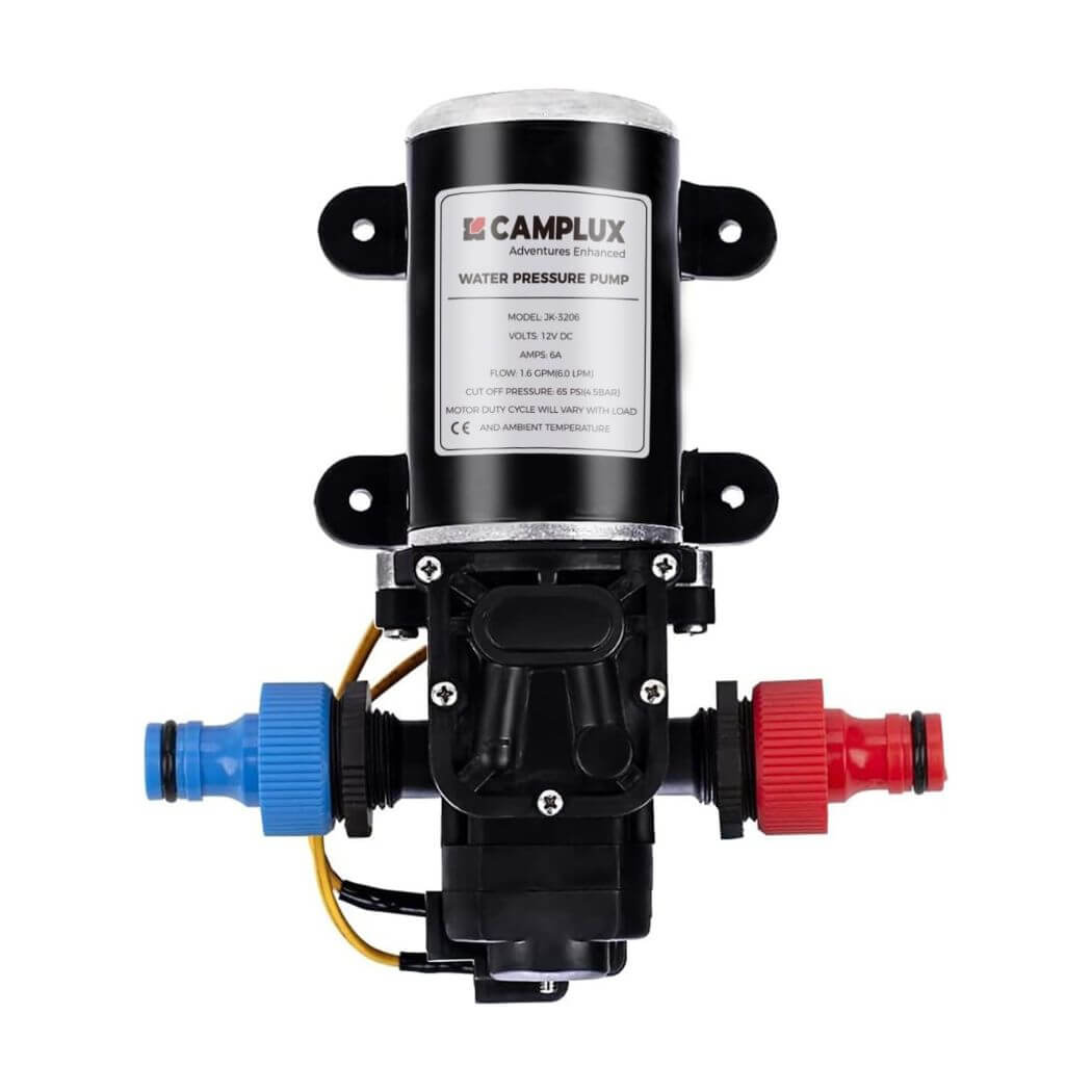 CAMPLUX 12V Caravan Water Pump 6L Diaphragm 65PSI With 2 Connectors To Replace