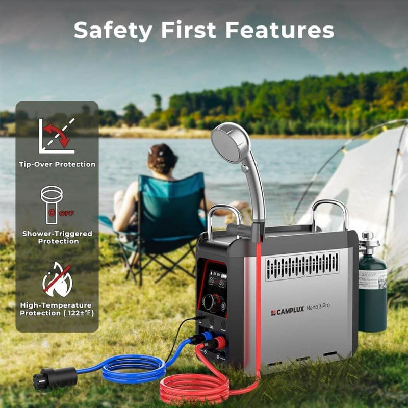Portable Water Heater For RV Camping  7800mAh 3.3h Rechargeable Camping Cleaning