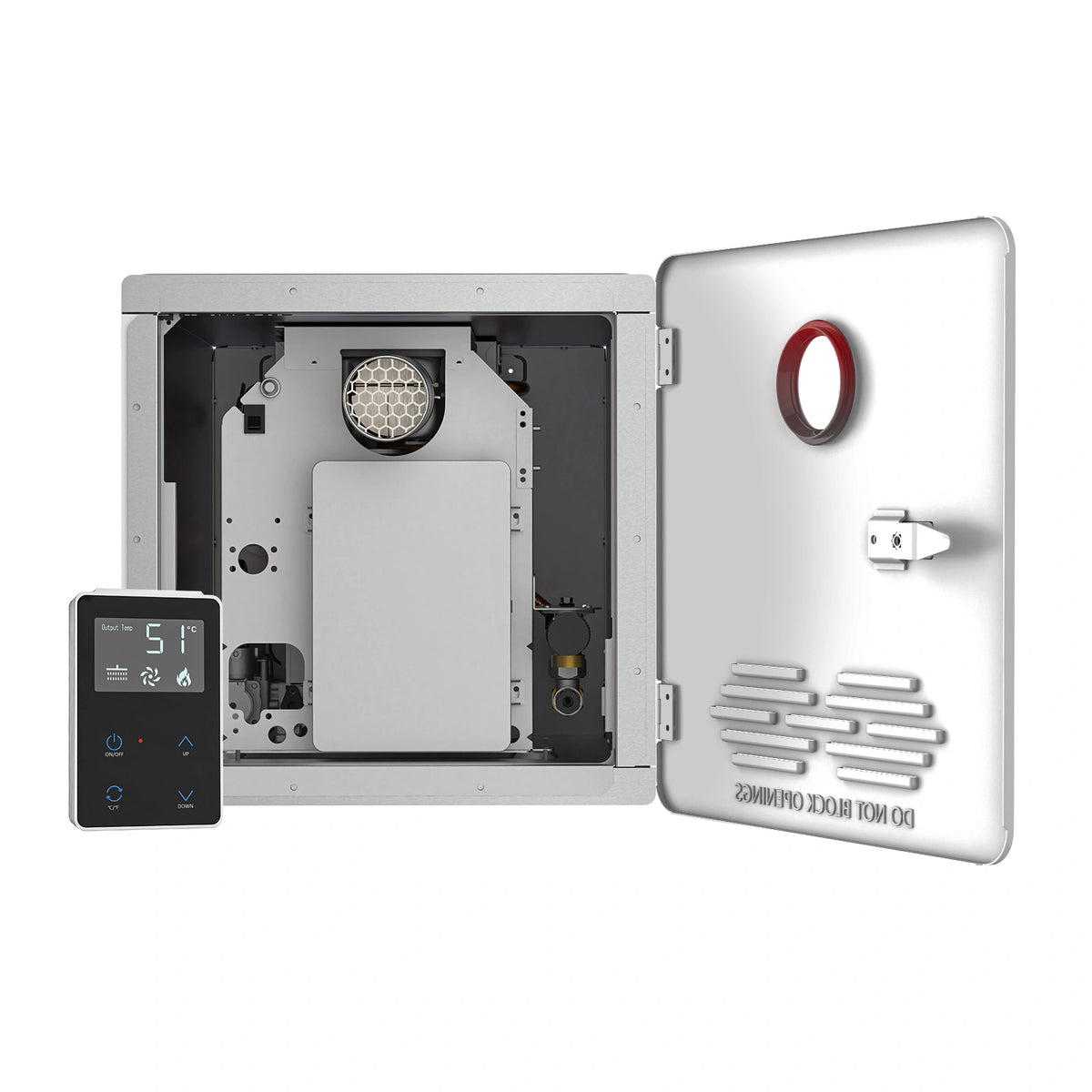 camplux re264 caravan hotwater open door